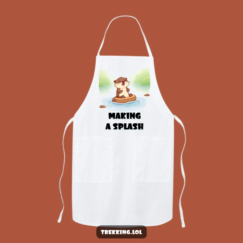 Funny Otter River Guide Apron - Cook Up Fun Adventures