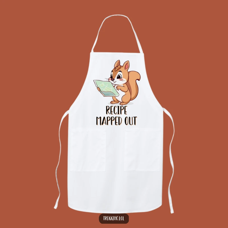 Funny Squirrel Navigator Apron: Determined Squirrel with Map, Practical Funny Gift
