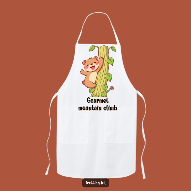 Funny Bear Beanstalk Apron: Chef Bear Climbs High, Perfect Kitchen Adventure Gift