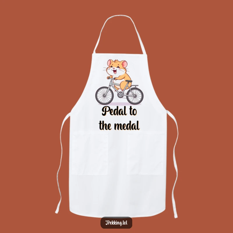Funny Hamster Bike Apron: Kitchen Giggling Rodent's Pedal Power, Practical Funny Gift for Cooks