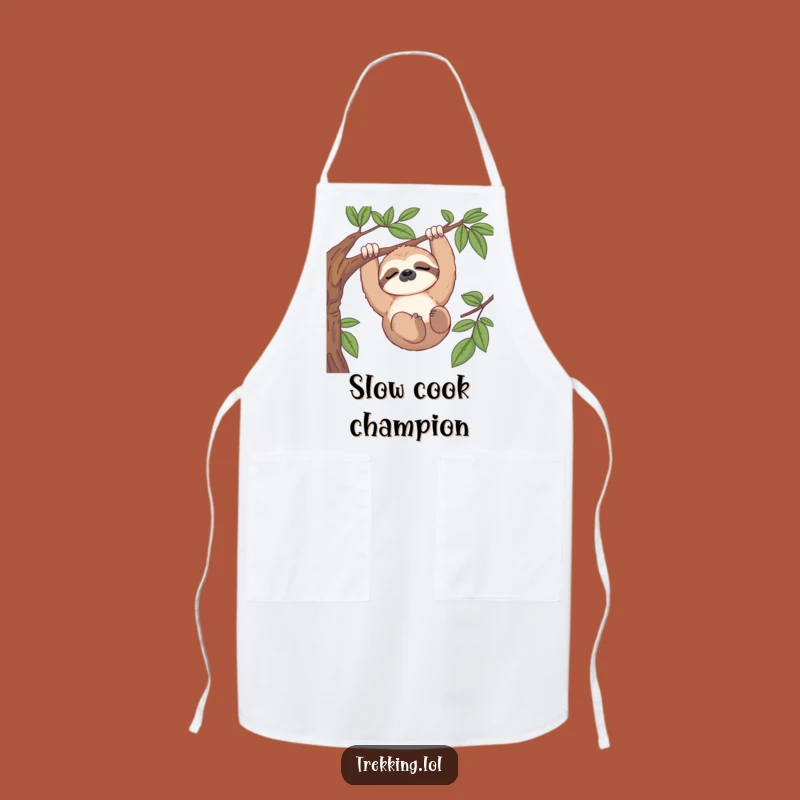 Funny Sloth View Apron: Durable Relaxed Wear, Hilarious Funny Gift for Slow Cooks