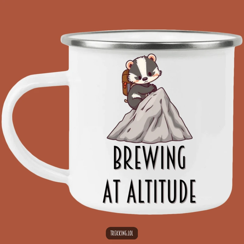 Funny Badger Camping Mug: Fuel Your Mountain Adventures