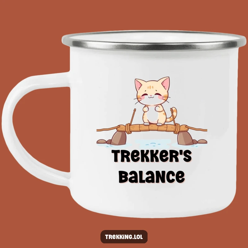 Funny Giggling Cat Camping Mug - Adventure-Ready Humor!