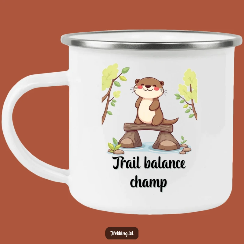 Funny Joyful Otter Balancing Camping Mug - Adventure Ready Drinkware