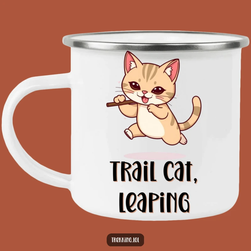 Funny Cat Adventure Mug: Hilarious Leap for Your Outdoor Excursions