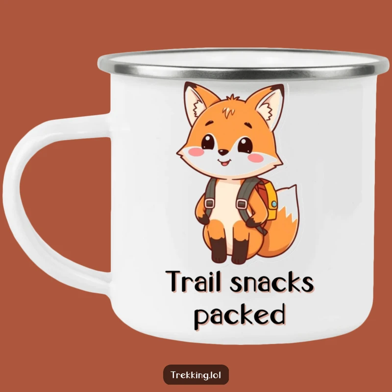 Funny Fox Camping Mug: Happy Explorer Foxy Friend Mug for Outdoors Funny Gift