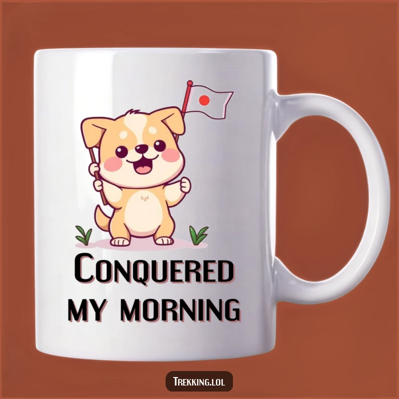 Funny Dog Planting Flag Mug: The Ultimate Achievement Funny Gift for Dog Lovers