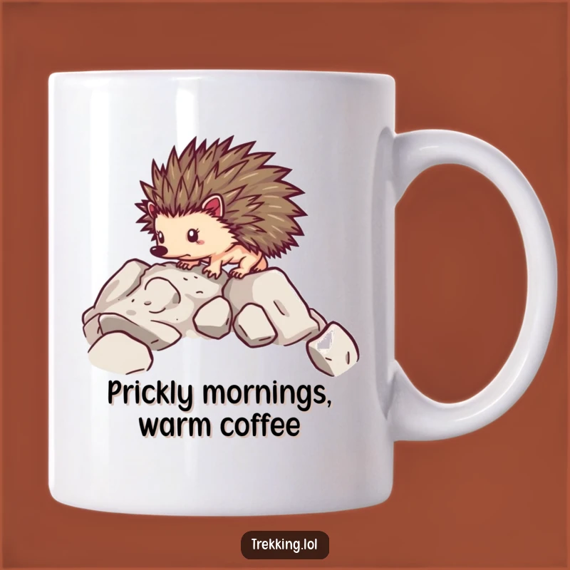 Funny Hedgehog Trek Mug: Determined Explorer for Your Coffee - A Sturdy Funny Gift!
