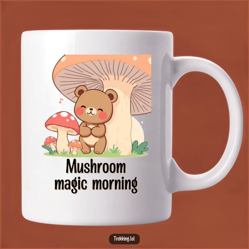 Funny Lost Bear Mushroom Mug - Happy Wanderer Nature Gift!