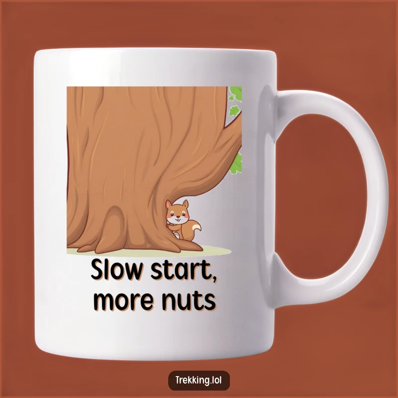 Funny Squirrel Tree Hug Mug: Shy Character Gift for Nature Lovers