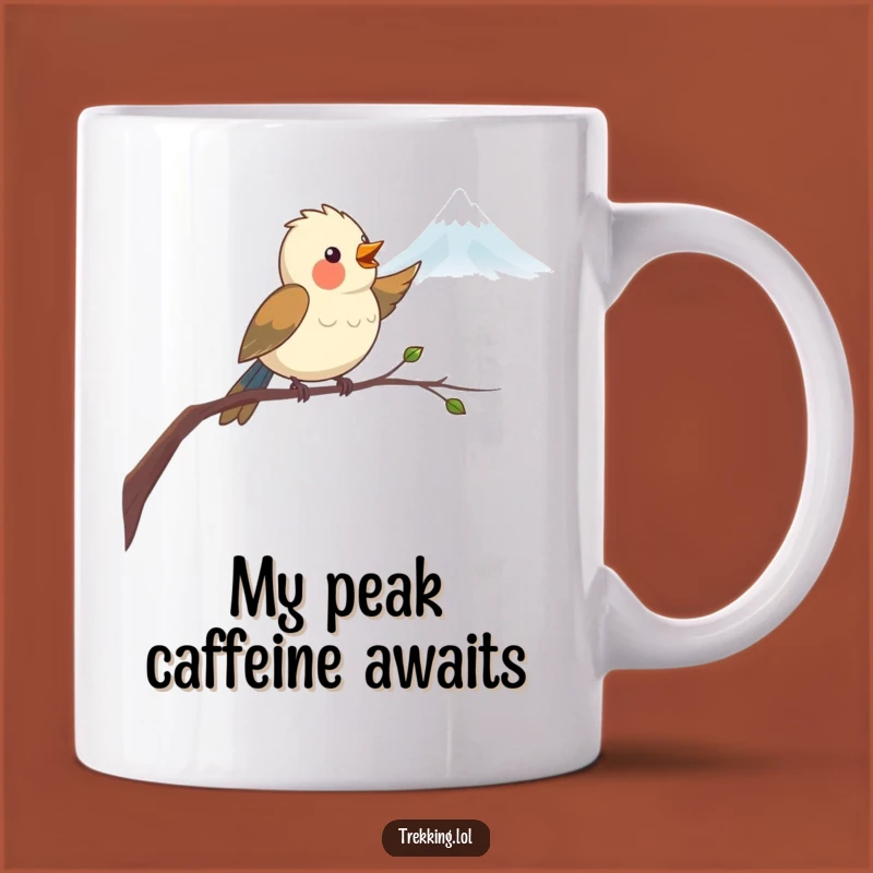 Funny Bird Mountain Adventure Mug: Delightful Aviator Gift for Hikers and Dreamers