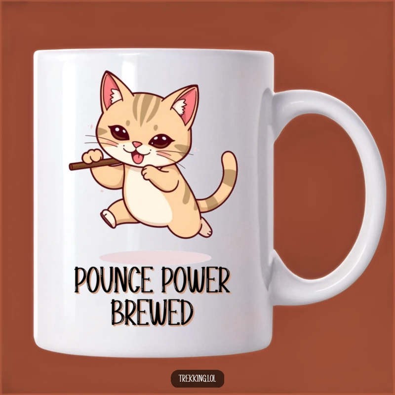 Funny Determined Cat Leap Mug: Hilarious Gift for Agile Adventurers