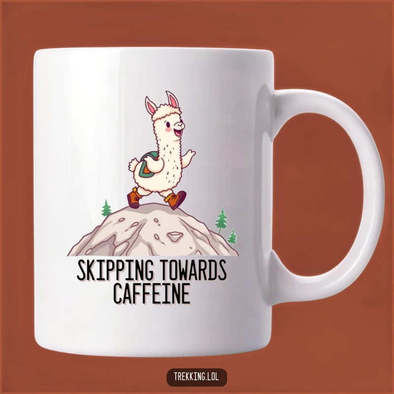 Funny Happy Alpaca Hiking Mug: Joyful Boots Gift for Hikers