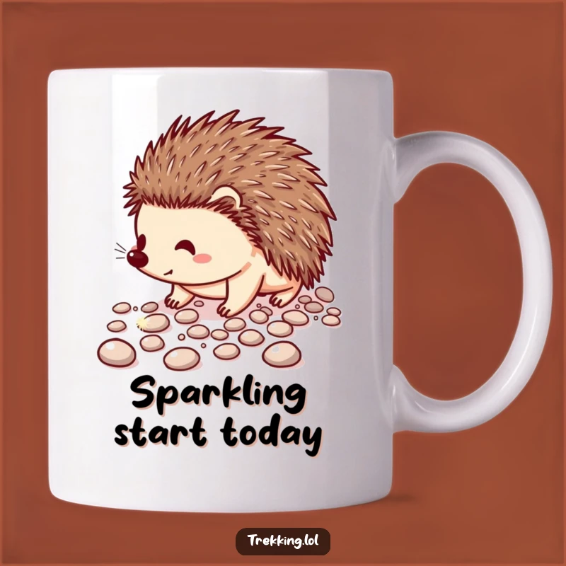 Funny Hedgehog Path Mug: Sparkling Journey, Perfect Funny Gift for Cute Animal Fans