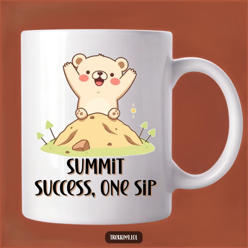 Funny Bear Hill Cheer Mug: Perfect Motivational Gift for Hikers and Adventurers