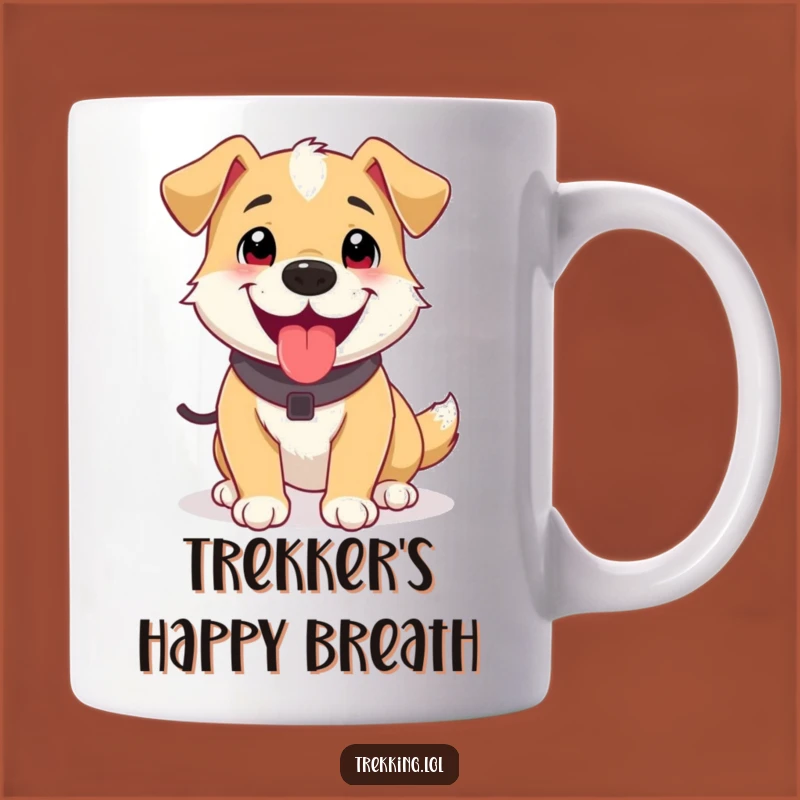 Funny Dog Trekking Mug: Happy Panting Pup Perfect Gift for Dog Lovers