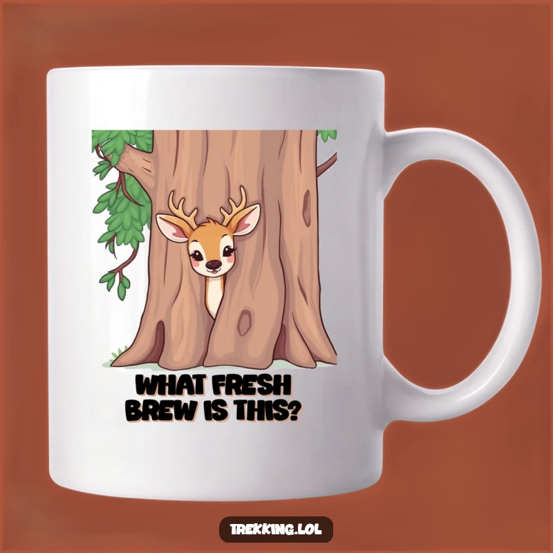 Funny Deer Peeking Mug - Curious Forest Friend Gift Idea