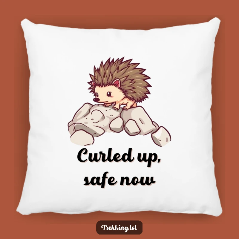 Funny Hedgehog Trek Pillow: Cozy Comfort with a Determined Friend - A Snuggly Funny Gift!