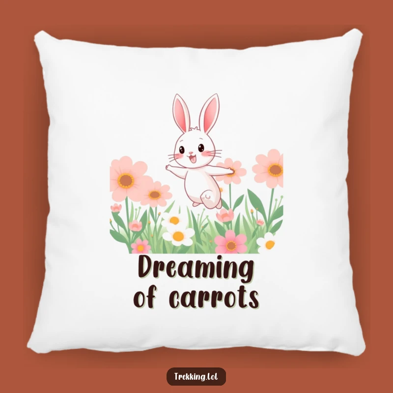 Funny Bunny Plush Pillow: Soft & Cheerful Floral Accent for Cozy Homes
