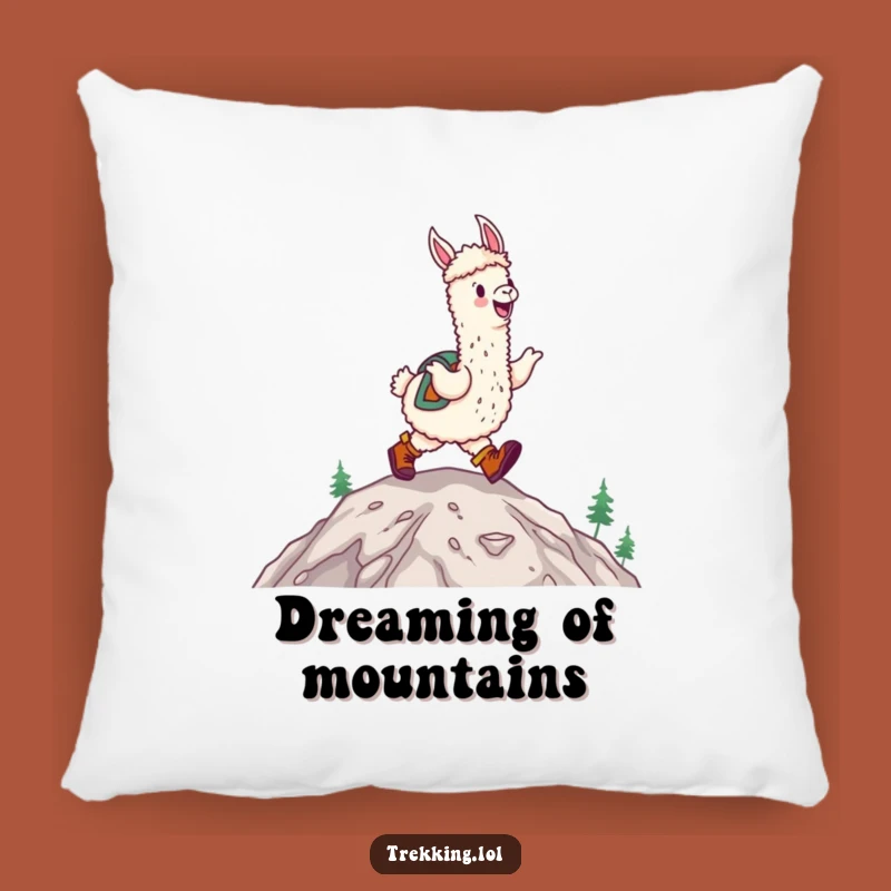 Funny Happy Alpaca Hiking Pillow: Cozy Boots Comfort Gift