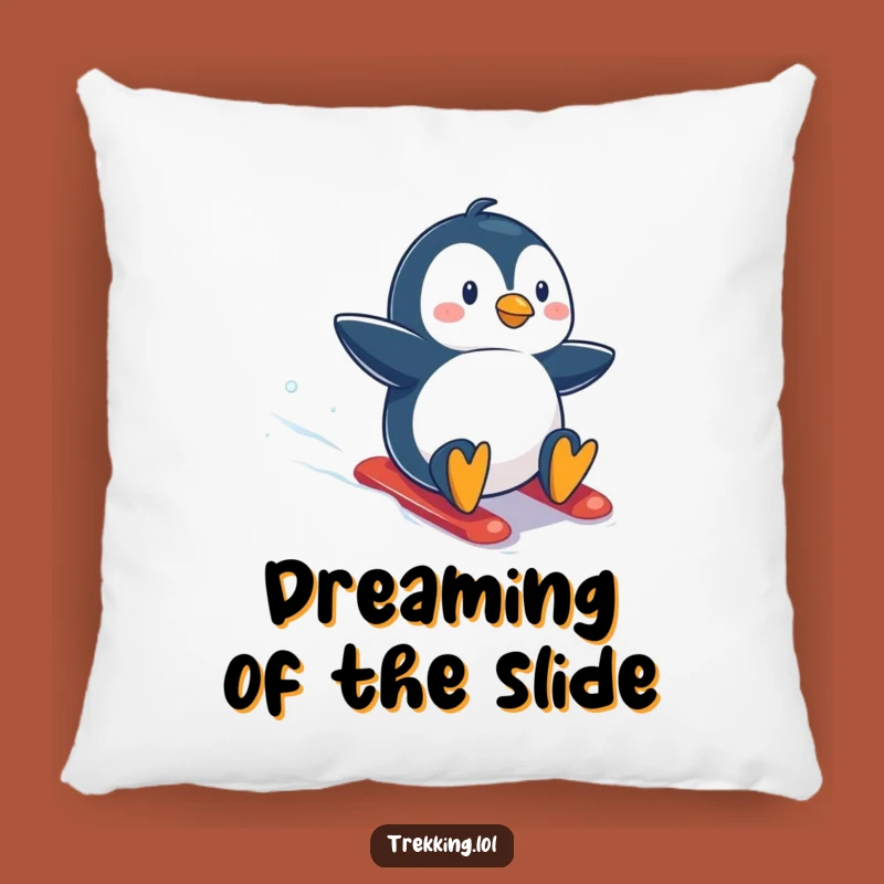 Funny Penguin Snowboarding Pillow: Get Comfy with this Hilarious Winter Thrill-Seeker