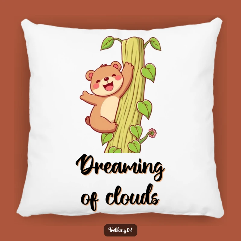 Funny Bear Beanstalk Pillow: Cozy Comfort with a Climbing Bear, Humorous Gift