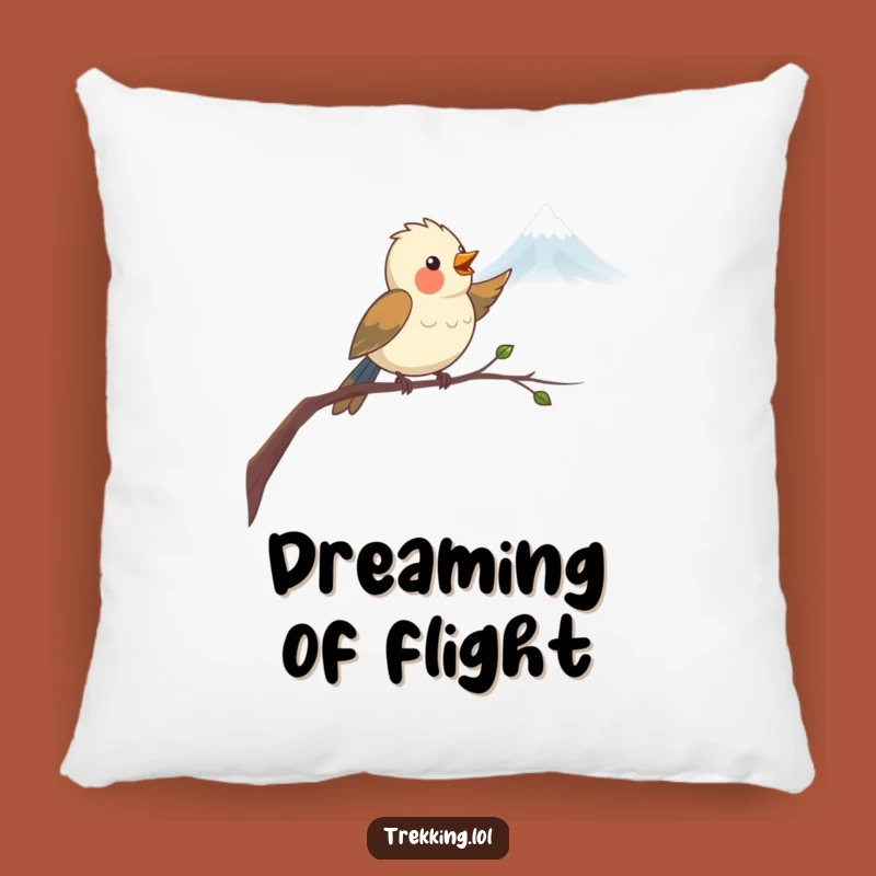 Funny Bird Mountain Pillow: Cozy and Hilarious Aviator Accent for Sofa Decor