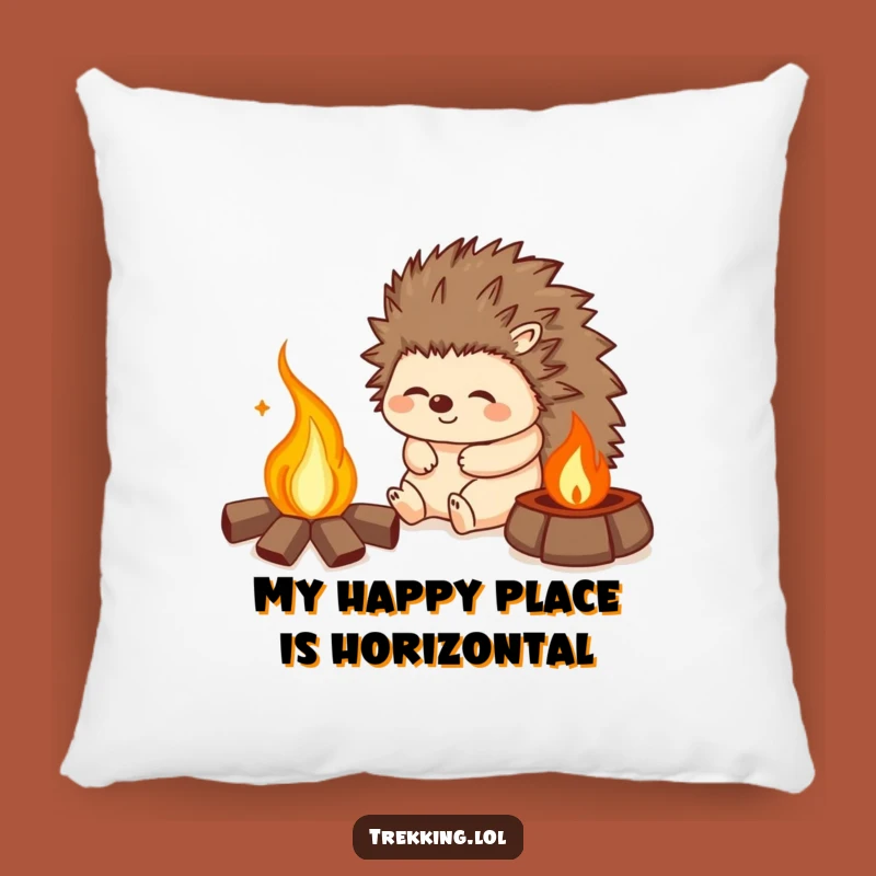 Funny Hedgehog Campfire Pillow - Soft & Cozy Decorative Gift