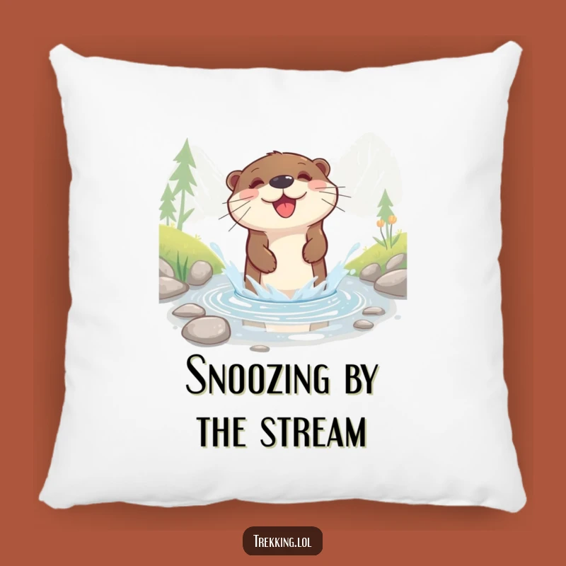 Funny Otter Splash Pillow: Cozy Comfort with a Happy Water Friend - A Squishy Funny Gift!