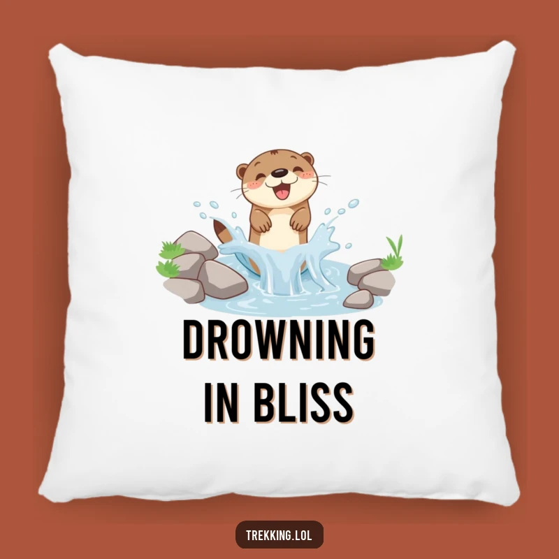 Funny Otter Splash Pillow: Soft Woodland Accent, Comfy Funny Gift for Cozy Animal Fans