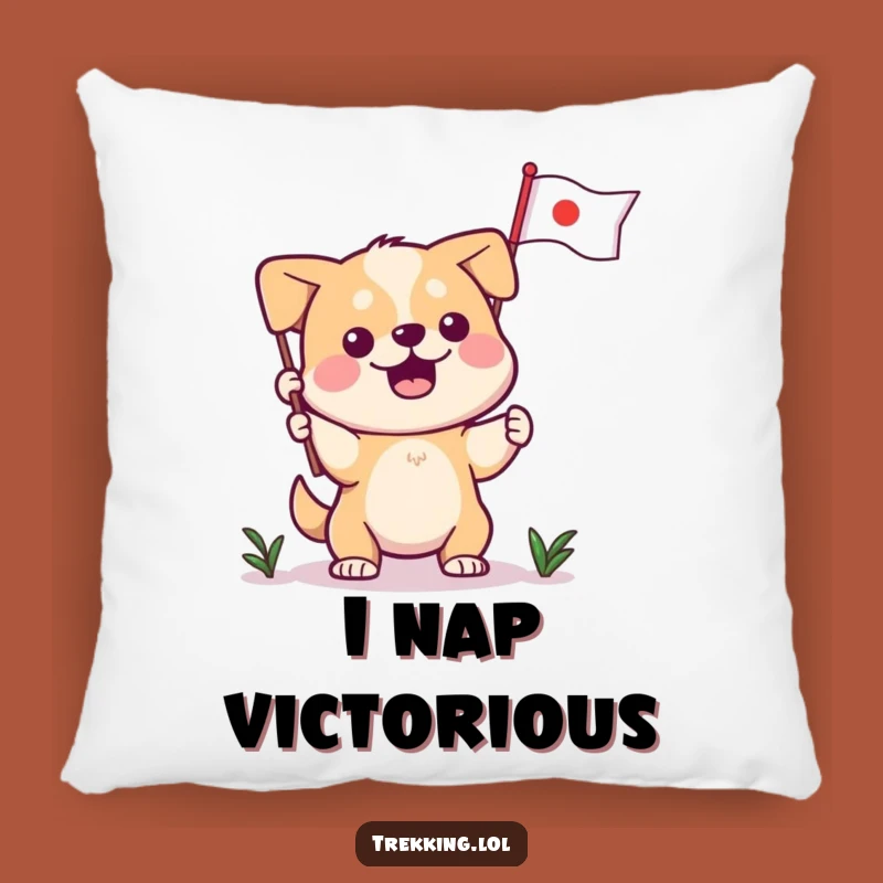 Funny Dog Planting Flag Pillow: Comfy Cuddles and Canine Triumphs