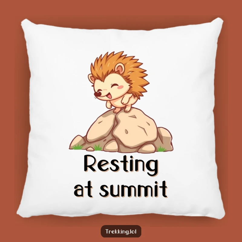 Funny Hedgehog Rocky Climb Pillow: Cozy Comfort with Motivational Charm