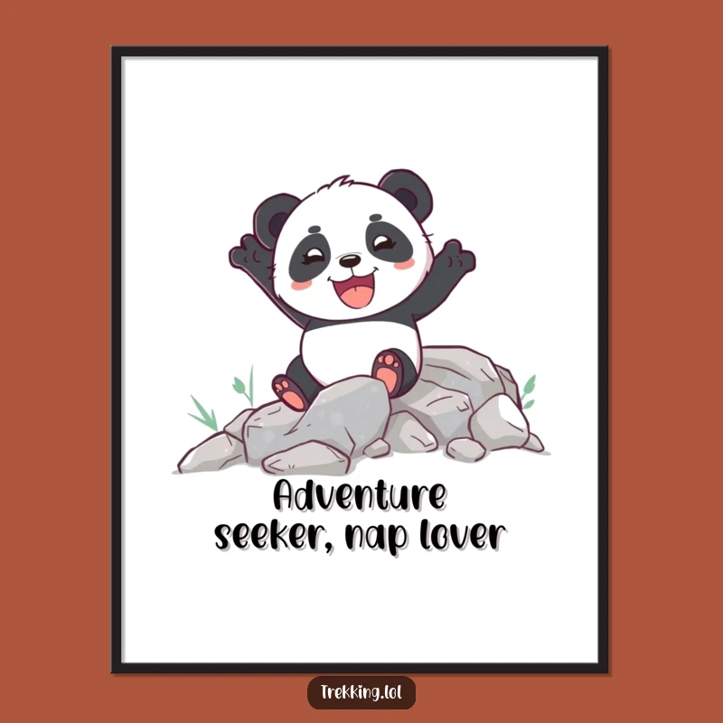 Funny Panda Path Digital Art Print - Instant Adventure Joy Gift
