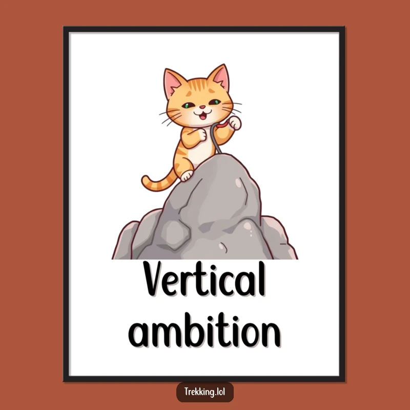 Funny Cat Grappling Hook Digital Print: Instant Adventurous Decor, Unique Funny Gift for Art Lovers