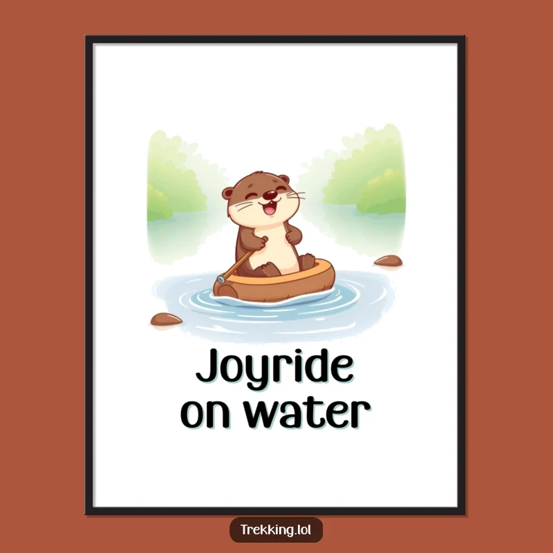 Funny Otter River Raft Digital Art - Instant Aquatic Joy Decor