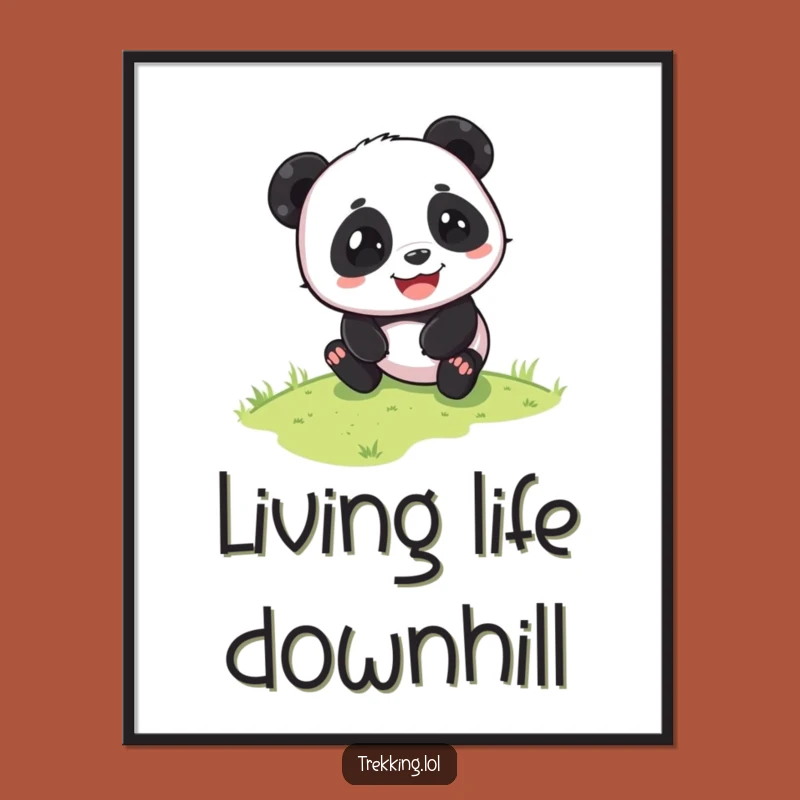 Funny Digital Panda Sliding Print - Joyful Wall Art Gift