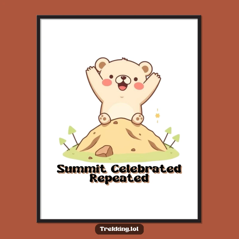 Funny Bear Digital Print: Instant Hilltop Cheer for Your Digital Walls