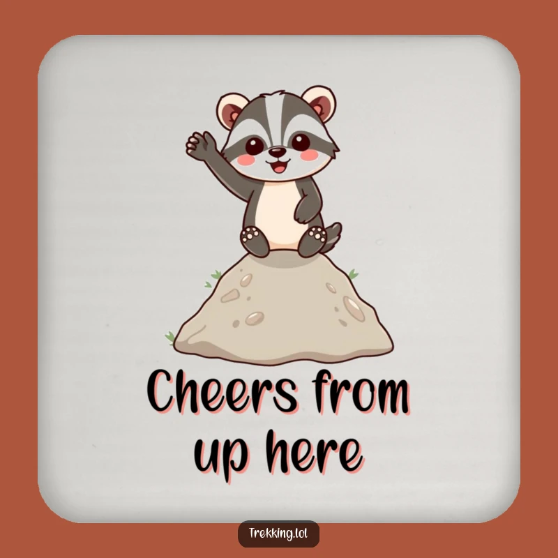 Funny Badger Hilltop Wave Coaster: Cheerful Accent for Your Drinkware