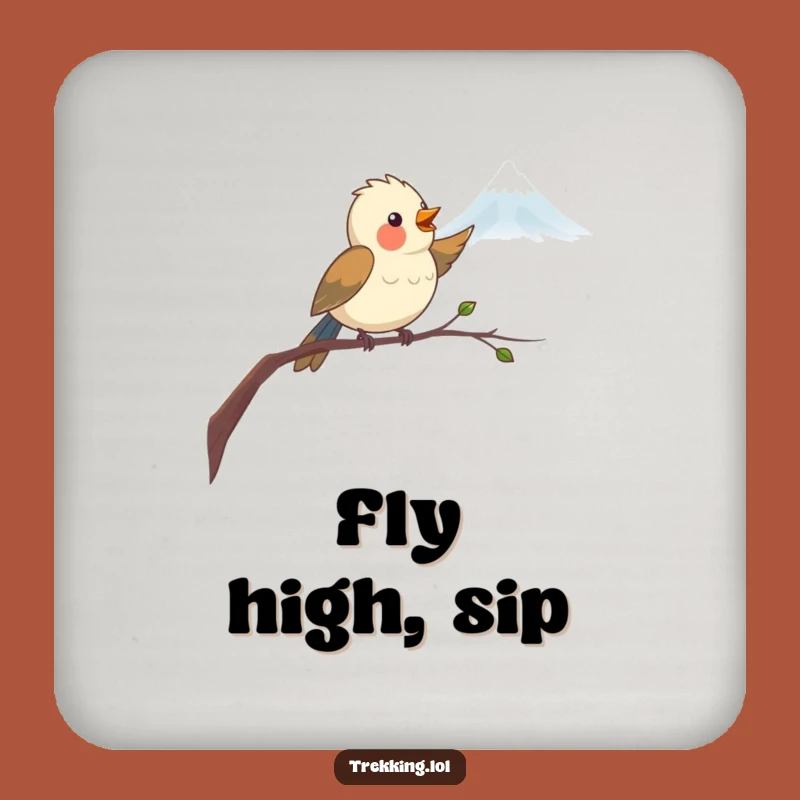 Funny Bird Mountain Coaster: Hilarious Aviator Drink Protector for Tables