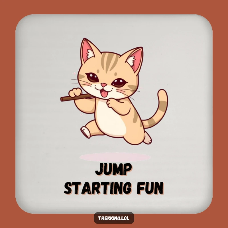 Funny Cat Coaster Set: Hilarious Leaps for Your Tabletop Protection