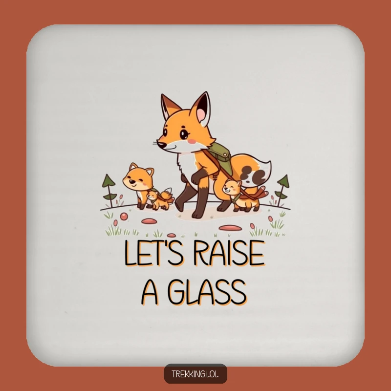 Funny Fox Hiking Coaster: Determined Leader's Drink Rest, Protect Surfaces Hilariously