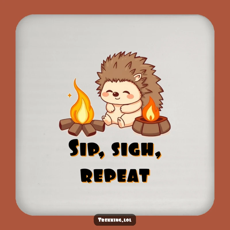 Funny Hedgehog Campfire Drink Coaster - Protect Surfaces with Style Gift