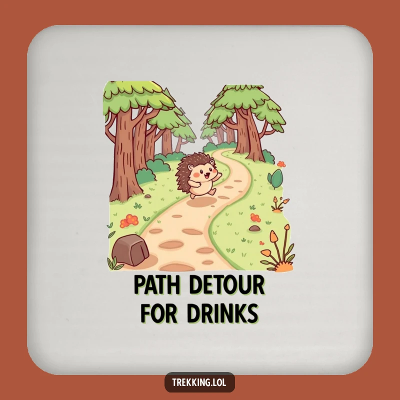 Funny Hedgehog Forest Drink Coaster: Protect Surfaces with Woodland Charm Gift
