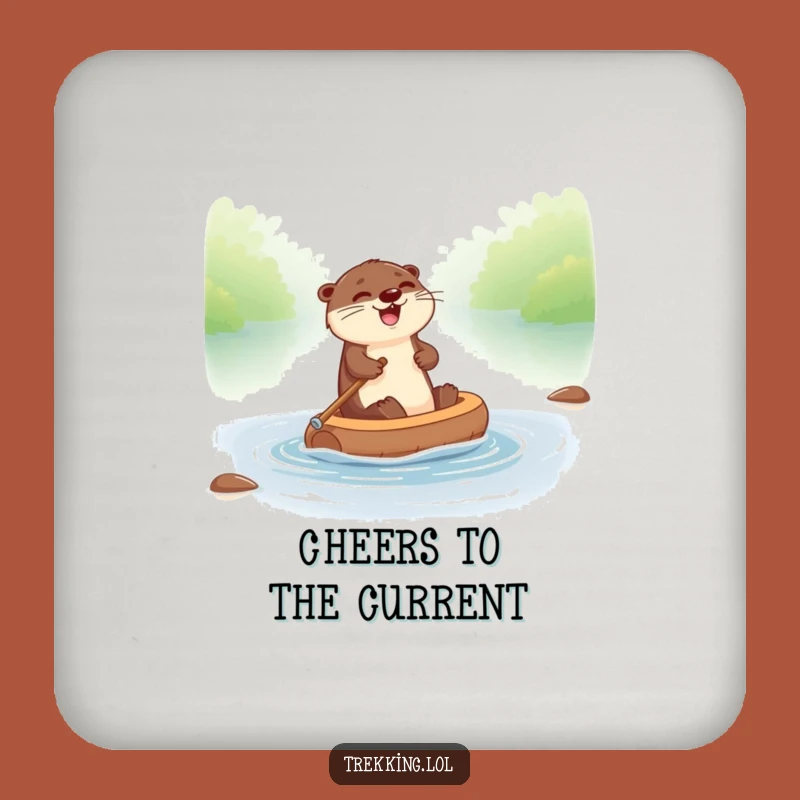 Funny Otter River Drift Coaster - Protect Surfaces with Watery Fun