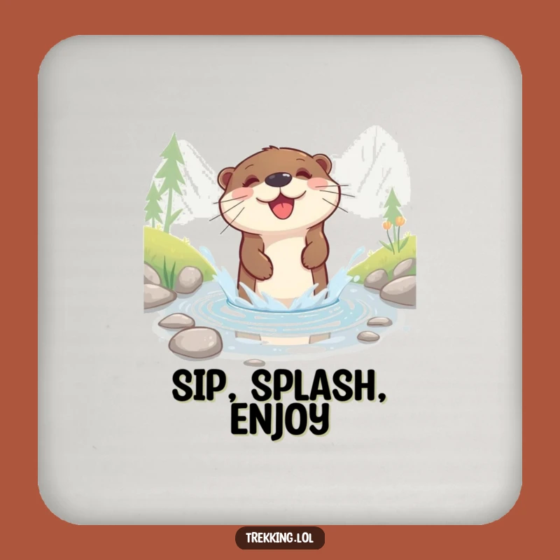 Funny Otter Splash Coaster: Protect Surfaces with Joy - A Small Funny Gift!