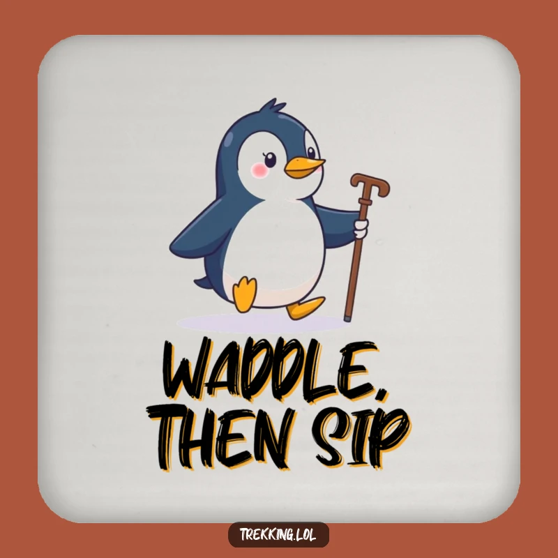 Funny Penguin Explorer Drink Coaster - Protect Surfaces with Fun