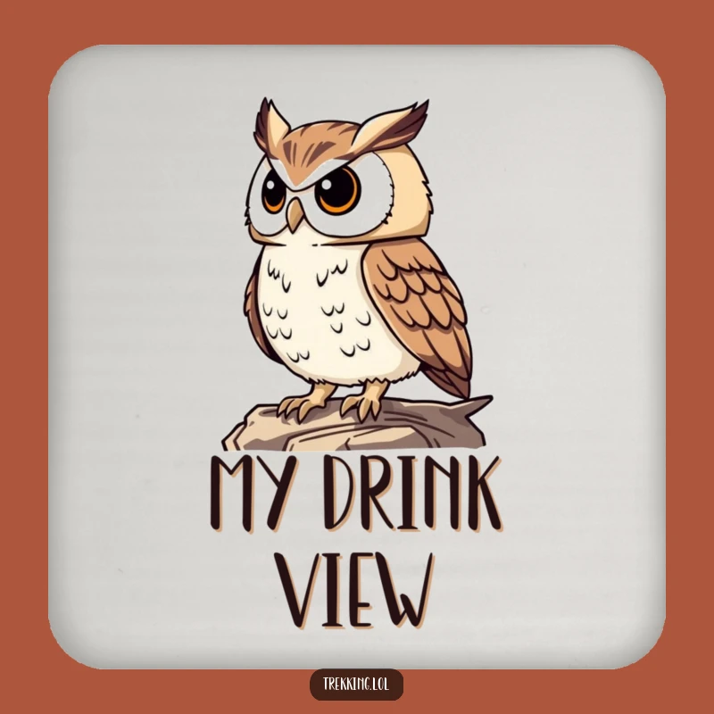 Funny Proud Owl Drink Coaster: Wise Protection with a Humorous Touch