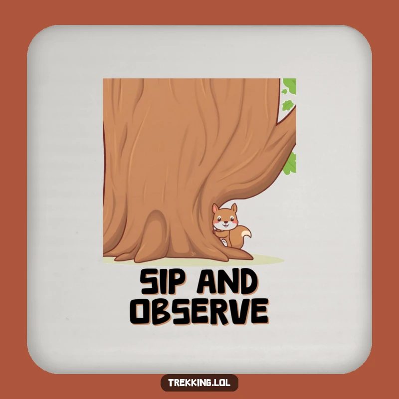 Funny Squirrel Tree Coaster: Shy Protection for Your Surfaces