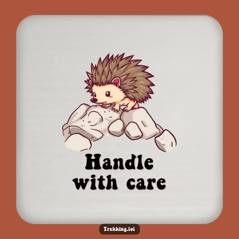 Funny Hedgehog Trek Coaster: Protect Surfaces with Determination - A Small Funny Gift!