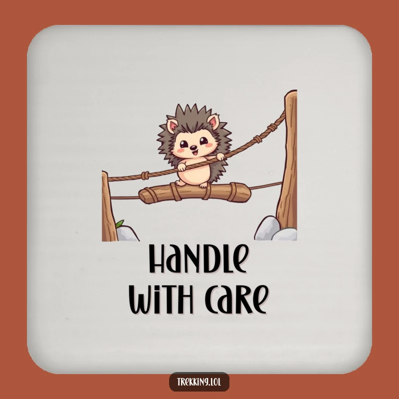 Funny Hedgehog Bridge Crossing Coasters: Protect Surfaces with Hilarious Bravery